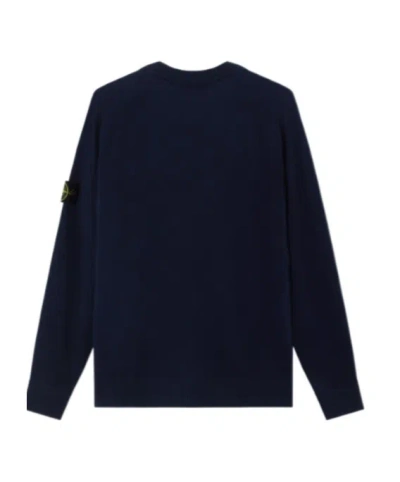 Stone Island Cardigan With Reverse Stitch Details And Button Fastening In Blue