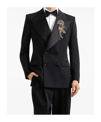 Dolce & Gabbana Double-breasted Sicilia Jacket In Black