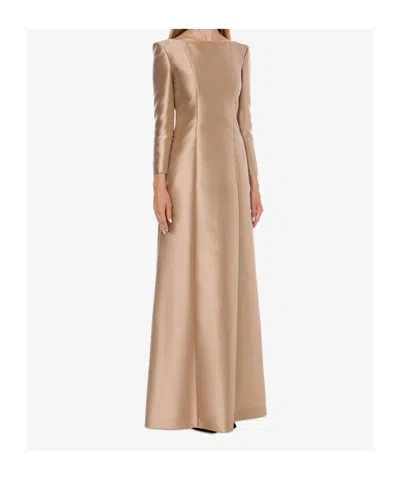 Alberta Ferretti Miakdo Long Beige Maxi Dress In Neutral