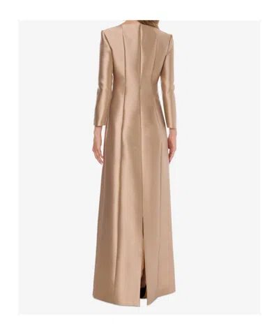 Alberta Ferretti Miakdo Long Beige Maxi Dress In Neutral