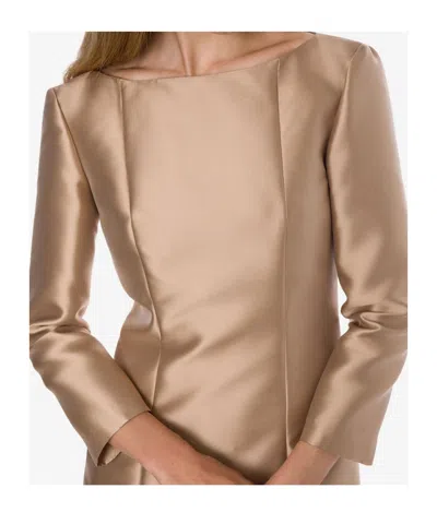 Alberta Ferretti Miakdo Long Beige Maxi Dress In Neutral