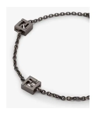 Fendi Ff Cube Bracelet In Gray
