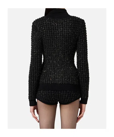 Elisabetta Franchi Knitwear With Collared Design And Long Sleeves In Black