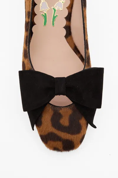 Valentino Garavani Bowow 25 Suede-trimmed Leopard-print Calf Hair Pumps In Multi