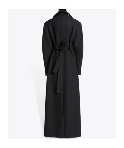 Dries Van Noten Rafaella Whipstitched Wool Blend Coat In Black