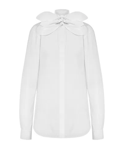 Moschino Cotton Poplin Jacquard Shirt In White