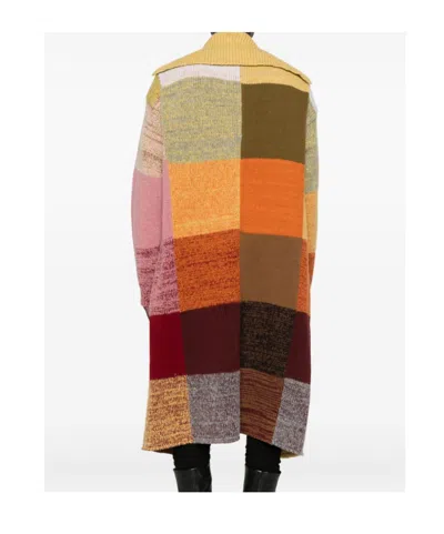 Dries Van Noten Long Patchwork Coat Ribbed Cuffs In Multi