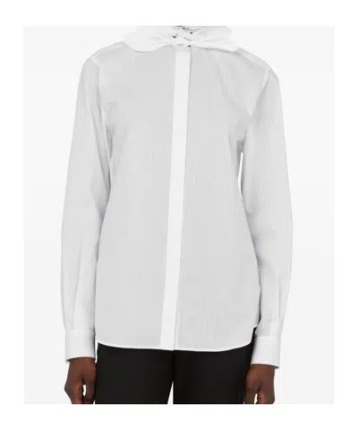 Moschino Cotton Poplin Jacquard Shirt In White
