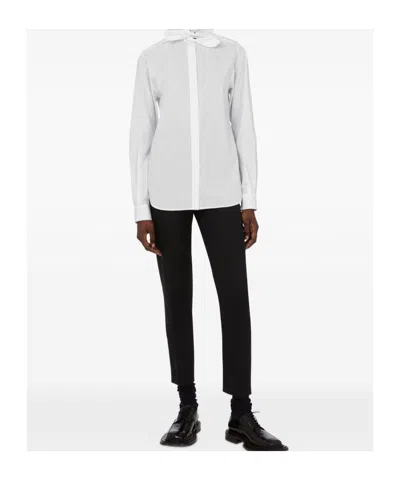 Moschino Cotton Poplin Jacquard Shirt In White