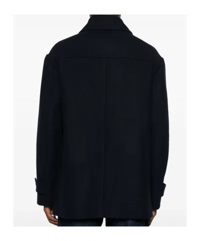 Dries Van Noten Button-down Minimalistic Coat With Patch Pockets In Blue