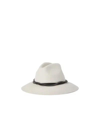 Brunello Cucinelli Felt Fedora In White