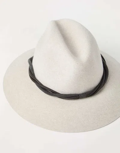 Brunello Cucinelli Felt Fedora In White