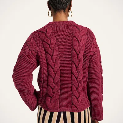 La Doublej Portrait Embellished Wool-blend Cardigan In Brown