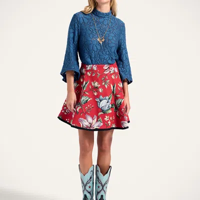 La Doublej Lacey Make An Exit Top In Blue