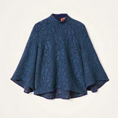 La Doublej Lacey Make An Exit Top In Blue