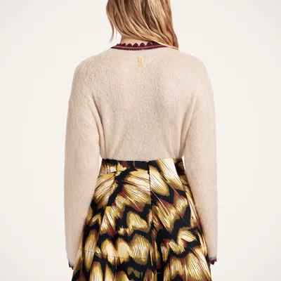 La Doublej Scalloped-trimmed Mohair Wool Sweater In Neutral