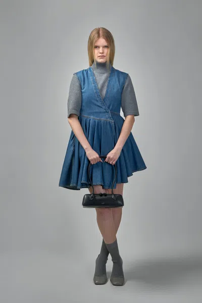 Alaïa Wrap Dress In Blue