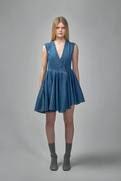 Alaïa Wrap Dress In Blue