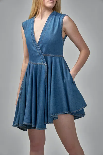 Alaïa Wrap Dress In Blue