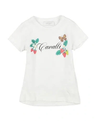 Roberto Cavalli Junior Toddler Girl T-shirt White Size 6 Cotton, Elastane In Multi