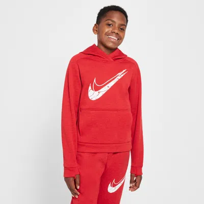 Nike Multi Stain Repel Big Kids' Therma-fit Hoodie In Red