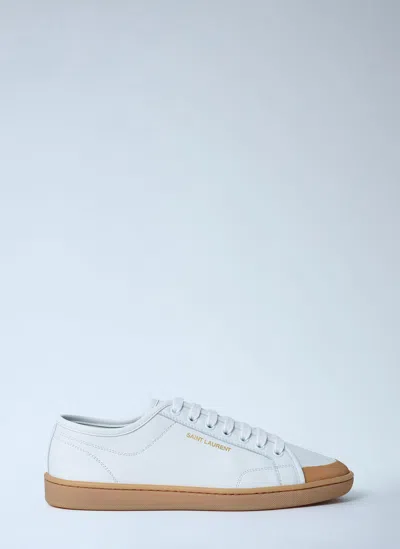 Saint Laurent Lace-up Toe Sneakers In White