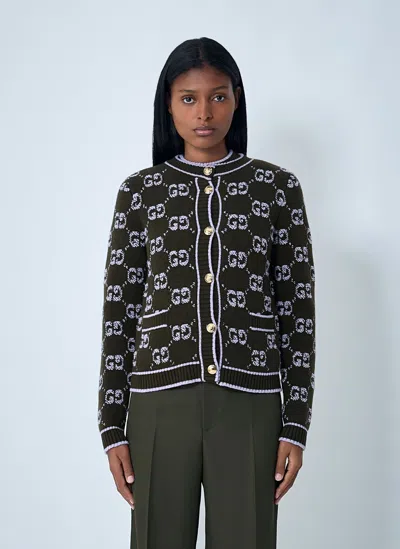 Gucci Gg Jacquard Wool Bouclé Cardigan In Multi