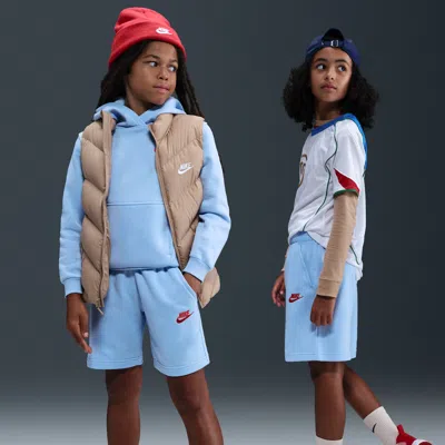 Nike Sportswear Club Fleece Big Kids' French Terry Shorts In Blue