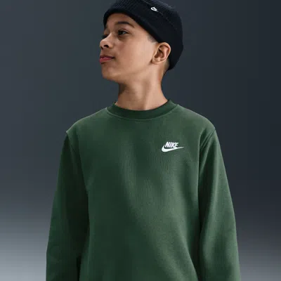 Nike Sportswear Club Fleece Big Kids' Sweatshirt In Green