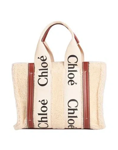 Chloé Woman Handbag Beige Size - Soft Leather, Textile Fibers In Neutral
