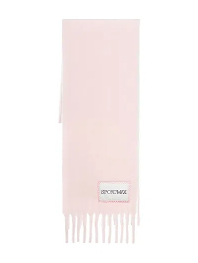 Sportmax Fringed Edge Scarf Collection In Pink