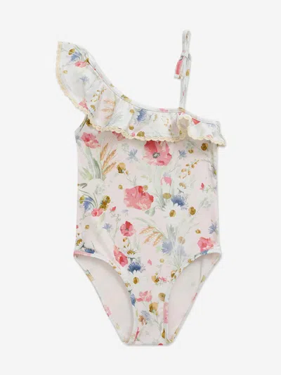 Zimmermann Lucky Kids Frill Swimsuit In White