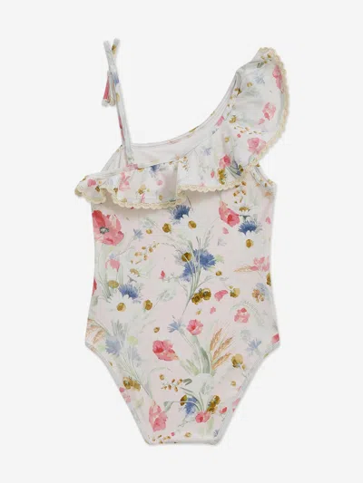 Zimmermann Lucky Kids Frill Swimsuit In White