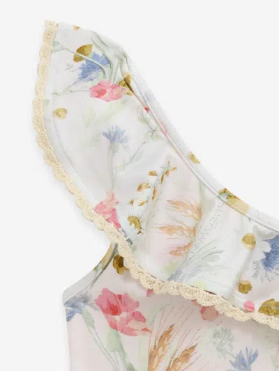 Zimmermann Lucky Kids Frill Swimsuit In White