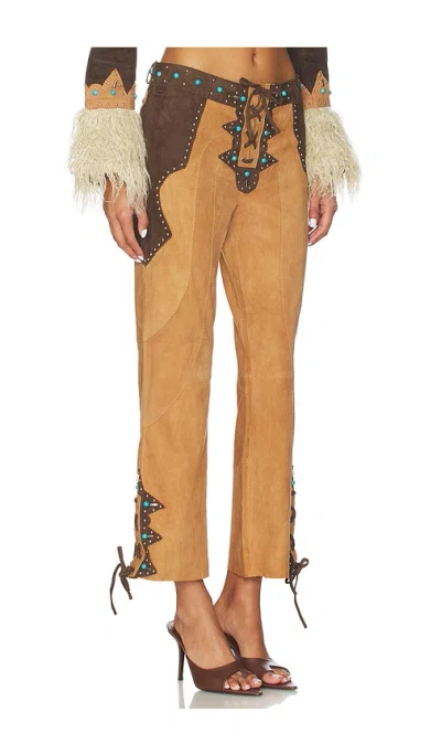 Understated Leather Record Pant In Brown