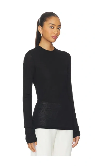Eaves Amiya Long Sleeve Knit Top In Black