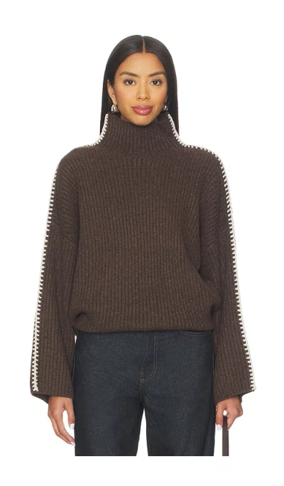 Rag & Bone Ingrid Turtleneck Rib Sweater In Brown