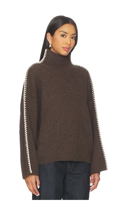 Rag & Bone Ingrid Turtleneck Rib Sweater In Brown