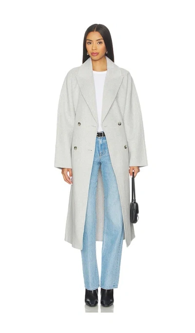 Favorite Daughter The Luca Wool Blend Double Breasted Coat In Gray