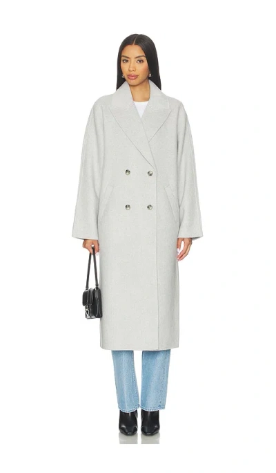 Favorite Daughter The Luca Wool Blend Double Breasted Coat In Gray