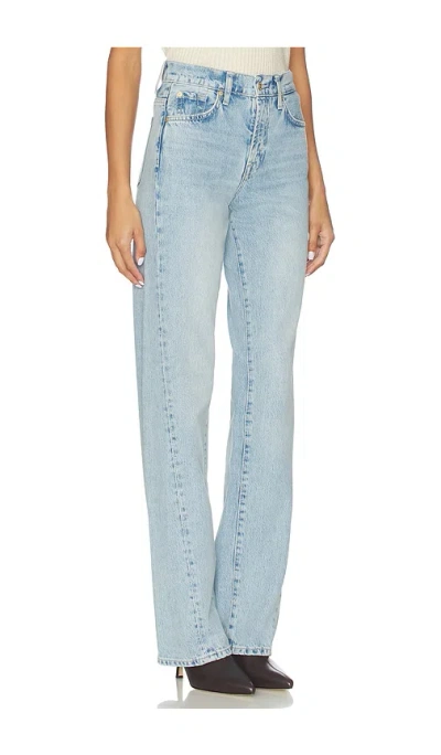 7 For All Mankind Twisted-seam Tess High-rise Straight Jeans In Blue