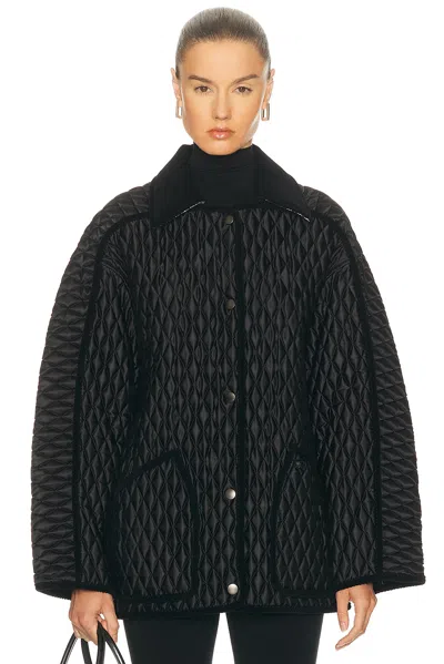 Burberry Cotton Corduroy-trimmed Quilted Shell Jacket In Black
