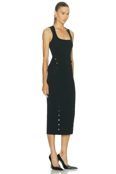 Fleur Du Mal Undo Me Button-embellished Midi Dress In Black