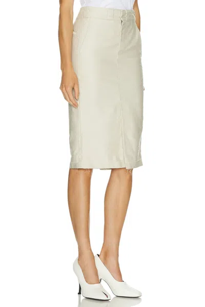 Maison Margiela Off-white Chino Midi Skirt In Neutral