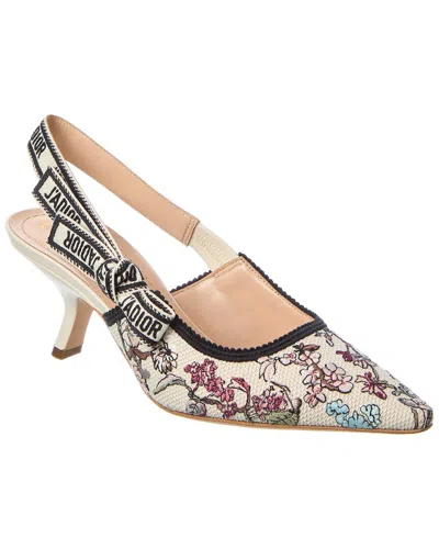 Dior J'a Canvas & Leather Slingback Pump In Multi