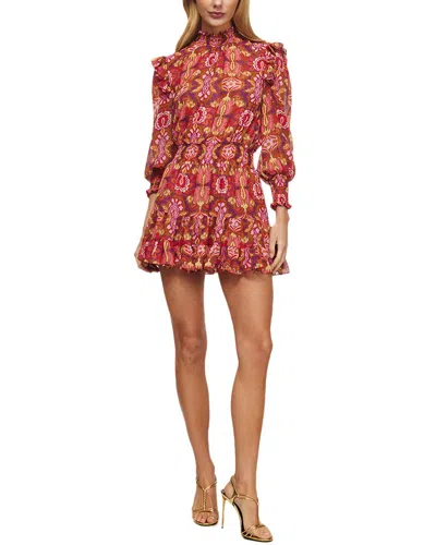 Misa Gianna Mini Dress In Chic Nostalgic Chiffon In Red