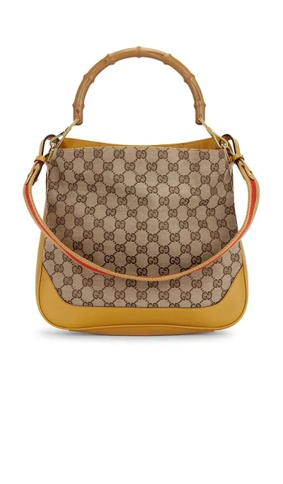 Fwrd Renew Gucci Diana Bamboo Hobo Bag In Sand