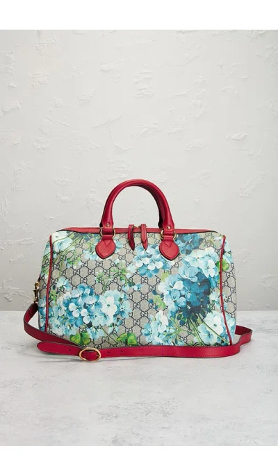 Fwrd Renew Gucci Gg Blooms Boston Bag In Sand