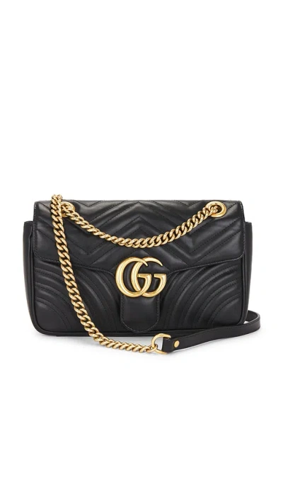 Fwrd Renew Gucci Gg Marmont Shoulder Bag In Black