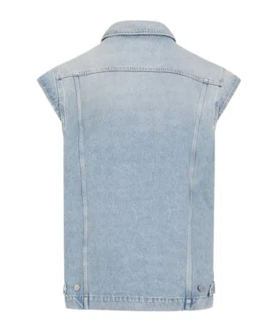 Martine Rose Blue Faded Denim Vest In Blue